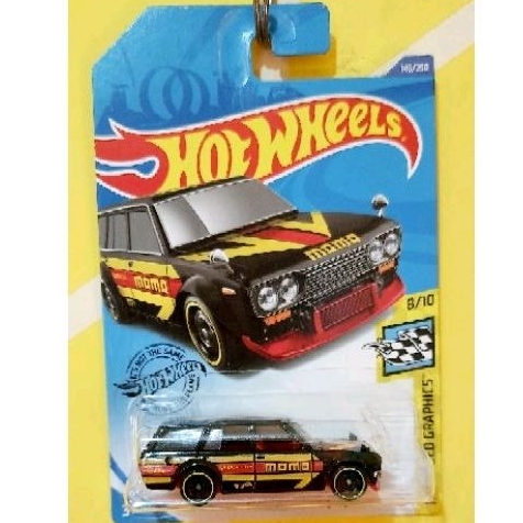 Hot Wheels Datsun 510 bluebrid wagon momo hitam original mattel