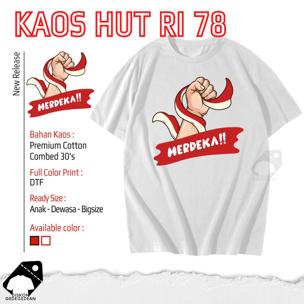 Kaos HUT RI 78, Baju HUT RI 78 - Kaos 17 Agustus  - HUT RI ke 78 Type 3
