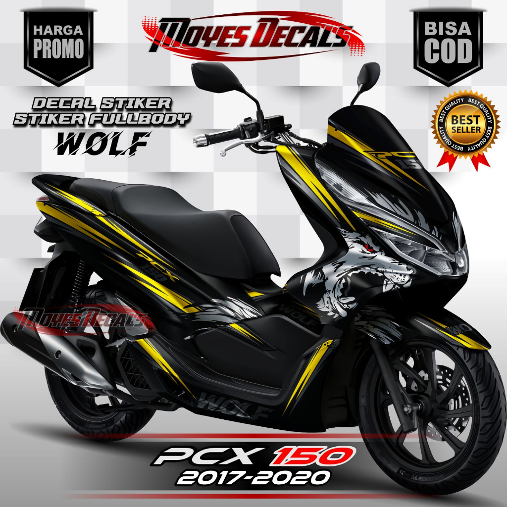 Decal sticker variasi Motor Honda PCX 150 full body DESIGN WOLF