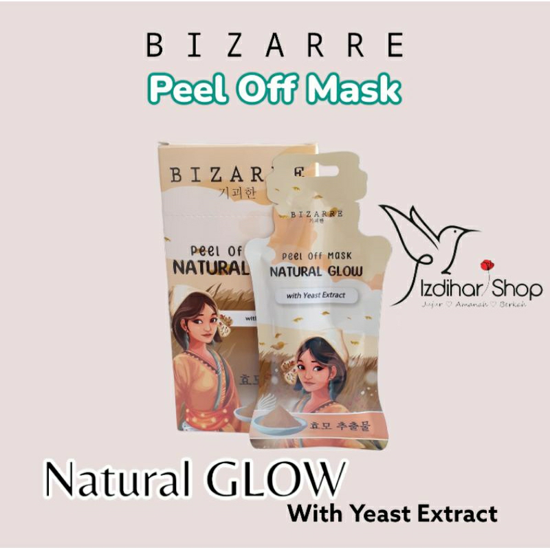 BIZARRE Peel Off Mask NATURAL GLOW 15 ML | MASKER WAJAH BIZARRE | HALAL | BPOM | ORIGINAL