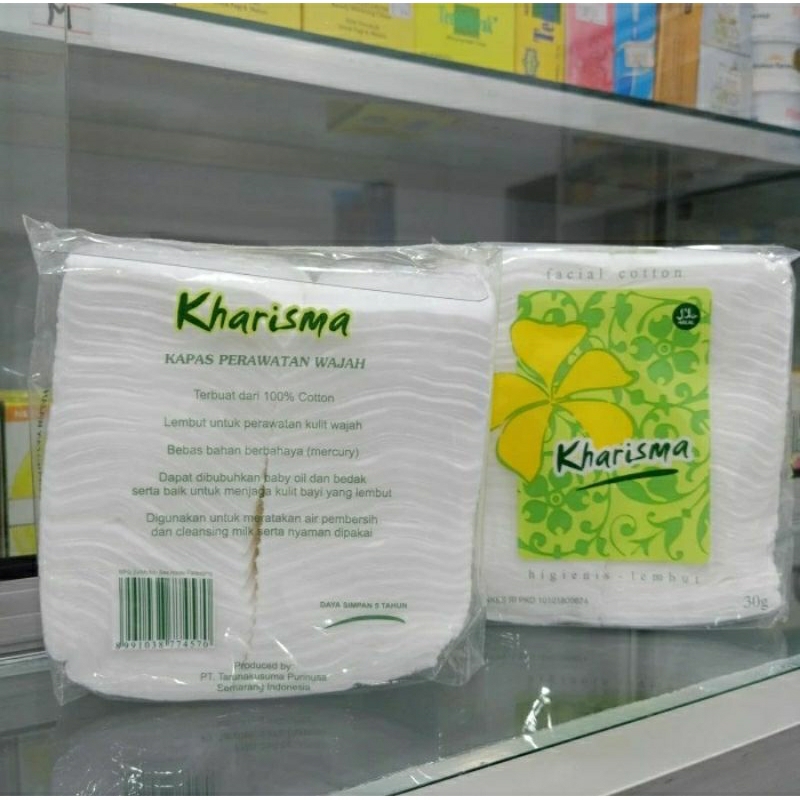 KAPAS KHARISMA /KAPAS PEMBERSIH WAJAH /PEMBERSIH MUKA / KAPAS KARISMA - KAPAS WAJAH KHARISMA 35 gr