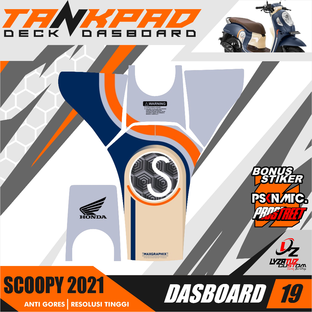 STIKER STRIPING SCOOPY 2021 PELINDUNG DASHBOARD - TANKPAD - DECKPAD SCOOPY 2021 - BODY PROTECTOR DEC