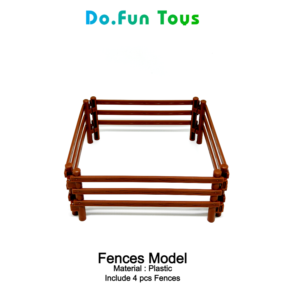 Mainan Miniatur Diorama Pagar Coklat / Pagar Kandang Hewan / Fences