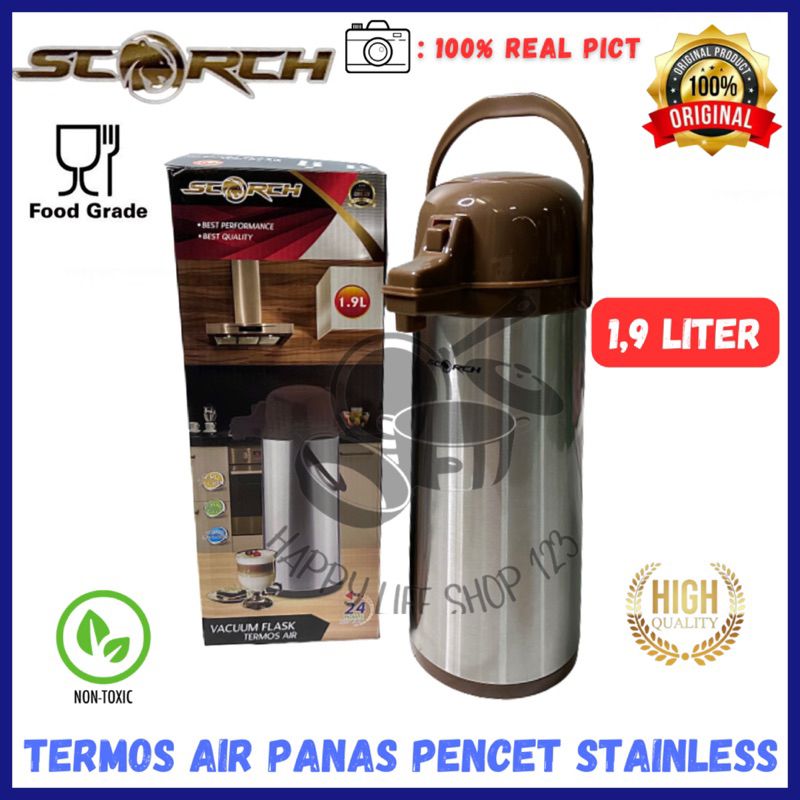Termos Air Panas Pencet SCORCH 1,9 Liter / Termos Air Panas 1,9 Liter / Termos Pencet Stainless Stee