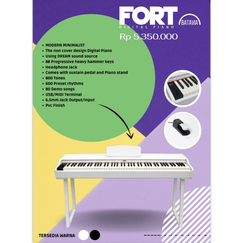 Piano Digital Fort Batavia / Digital Piano / Piano Elektrik + Bangku