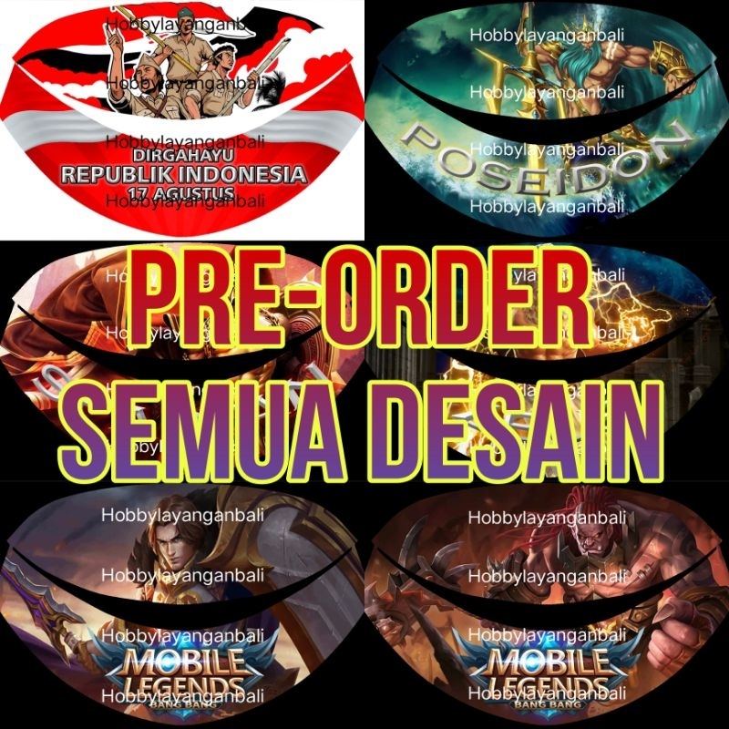Pre order sampul kain layangan sawangan pegon ceper digital print ukuran 1,5m 2m 2,5m 3m