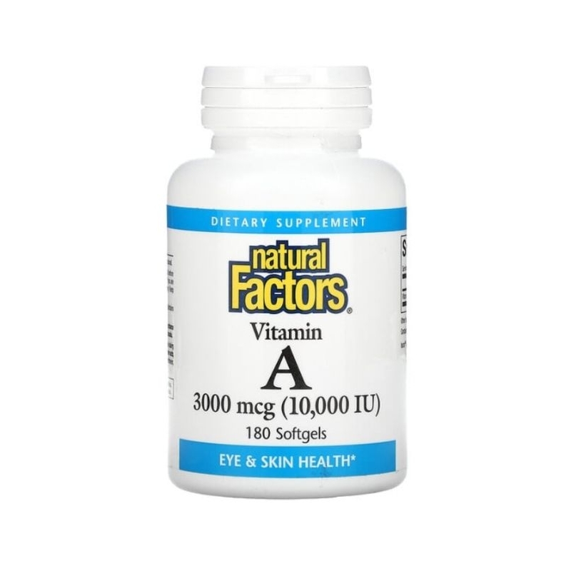 Natural Factors Vitamin A 3000 mcg 10000 IU 180 Softgels