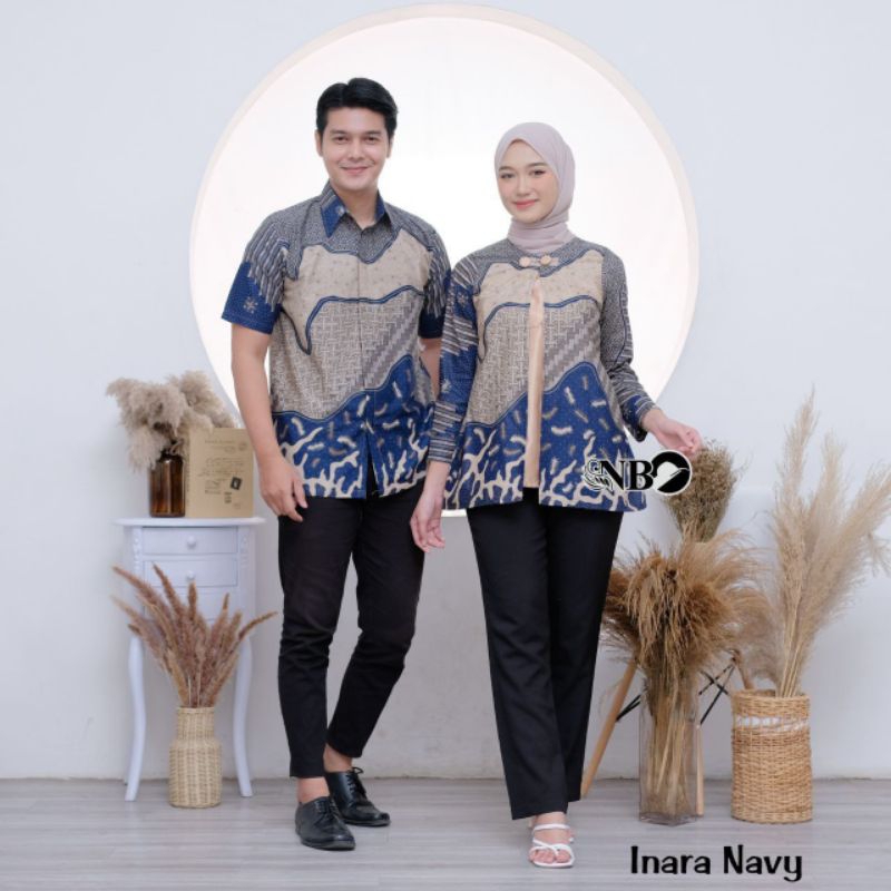 Asifa Batik HRB026 atasan batik cewek monalisa mega merah dan biru