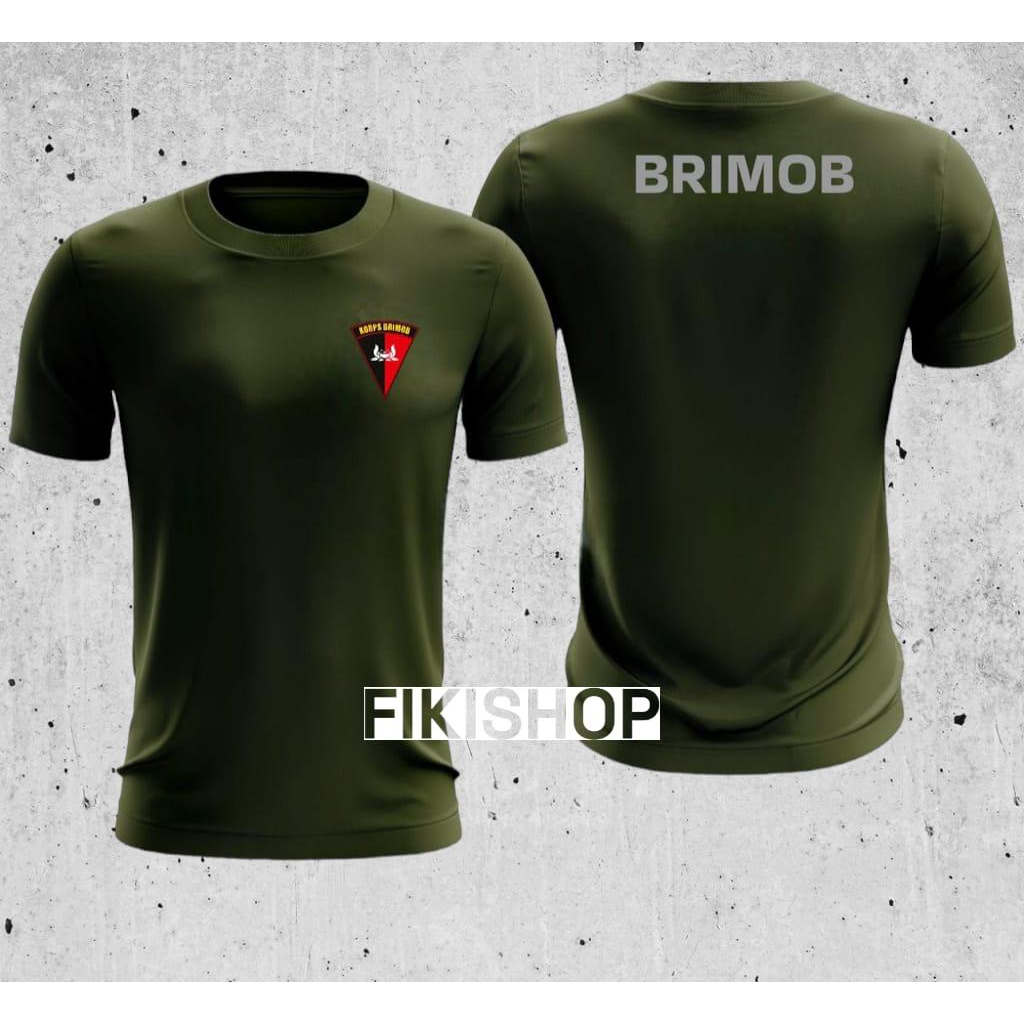 KAOS JERSEY BRIMOB HIJAU ARMY BAHAN DRYFIT (JERSEY OLAHRAGA)