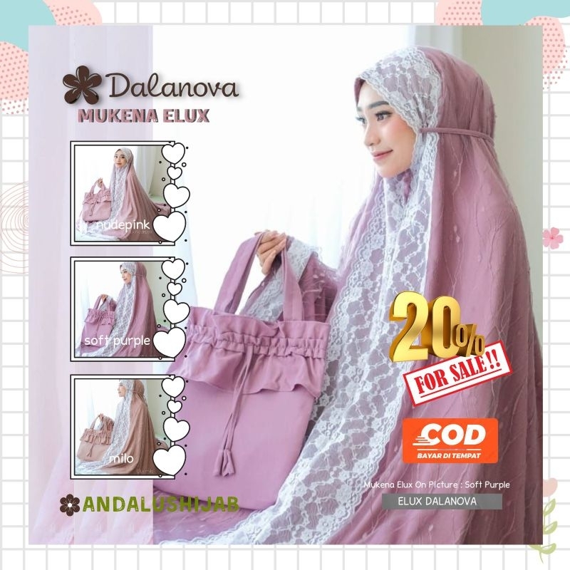 Mukena Dalanova Mukena Eiffel Lux = ELUX Original  Dalanova | Mukena Dalanova | Mukena Ready Stock