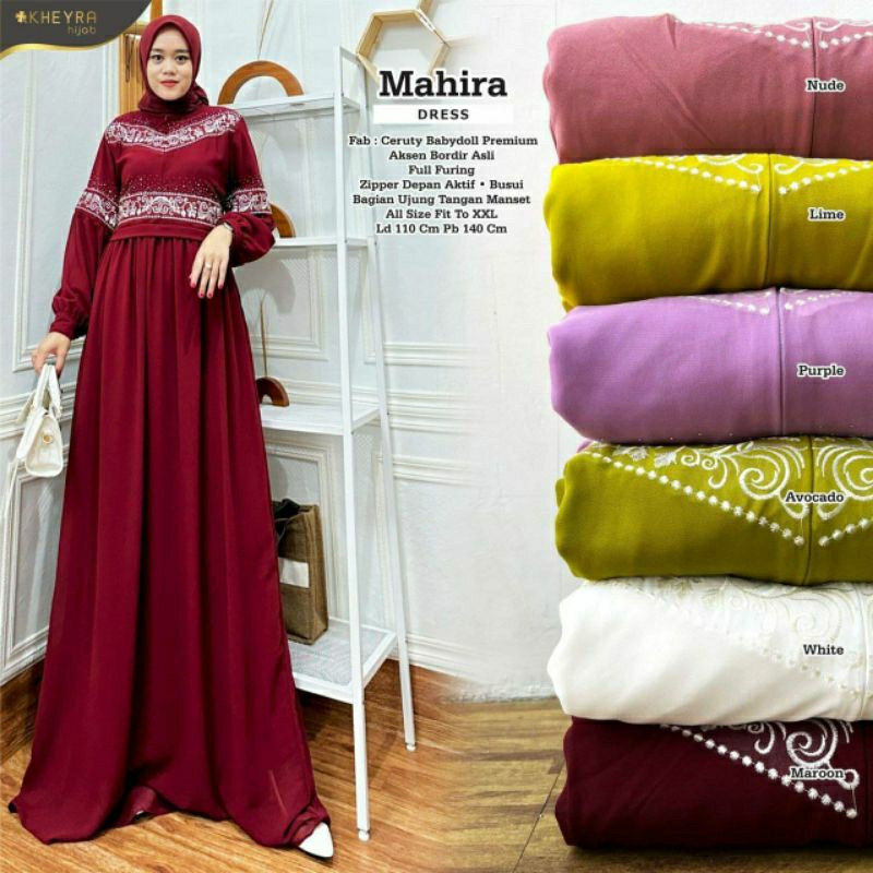 Mahira Dress Berlabel KHEYRA HIJAB // REALPICT // BUSUI Gamis Dress Fashion Muslim Terbaru kekinian