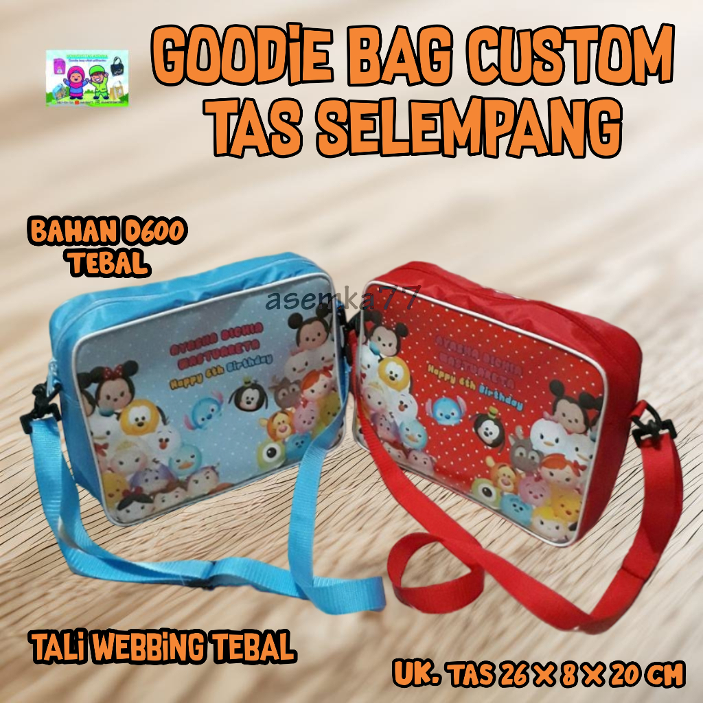 ❤️asemka77❤️GOODIE BAG ULTAH  ANAK MODEL SELEMPANG/GOODIE BAG ULTAH CUSTOM/tas goodie bag/tas goodie
