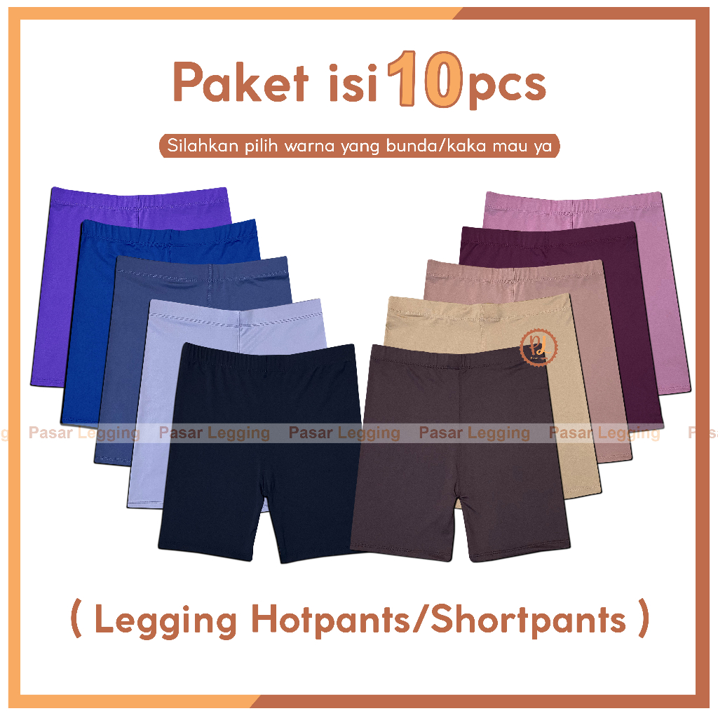 Hotpants Isi 10pcs / Celana Hotpants / Legging Hotpants / Shortpant / Celana Shortpants / Legging Sh