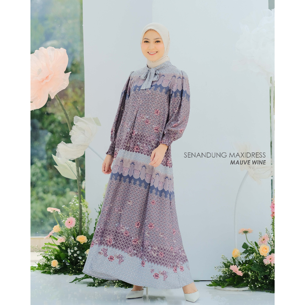 Mayoutfit Peony Set Series Mauve Wine | Sarimbit Lebaran Baju Muslim Raya Keluarga-1