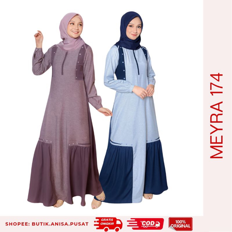 SEPLY Gamis Meyra 174 Lilac Rose dan Navy Blue