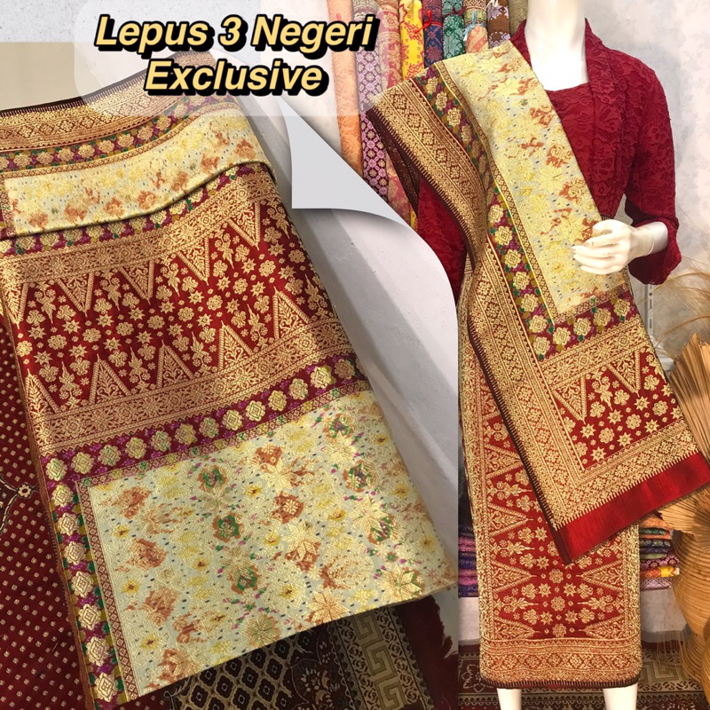 Songket Lepus 3 Negeri Exclusive-Asli Tenun Tangan Palembang