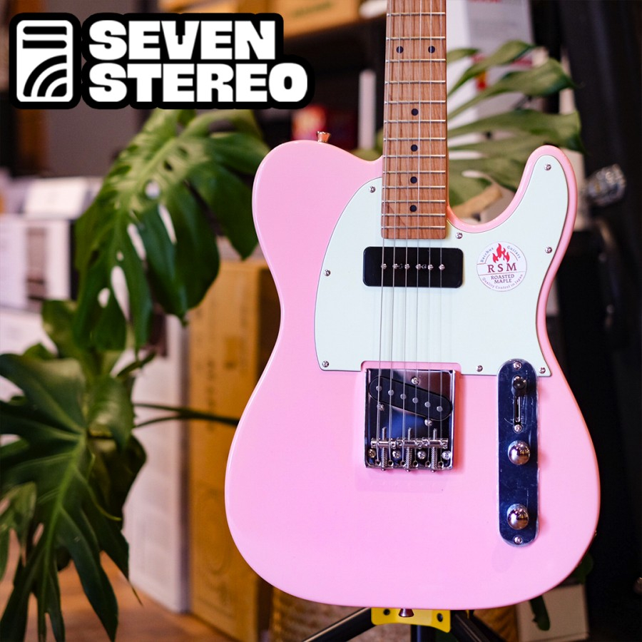 Bacchus BTE2RSM Telecaster Olympic White Roasted Maple Shell Pink