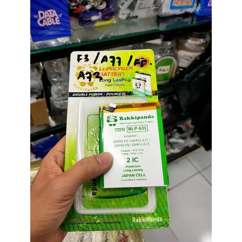 Batrei Baterai Battere Batrai Battery Rakki Panda Rakkipanda BLP-631 Double Power Ic Protection Oppo