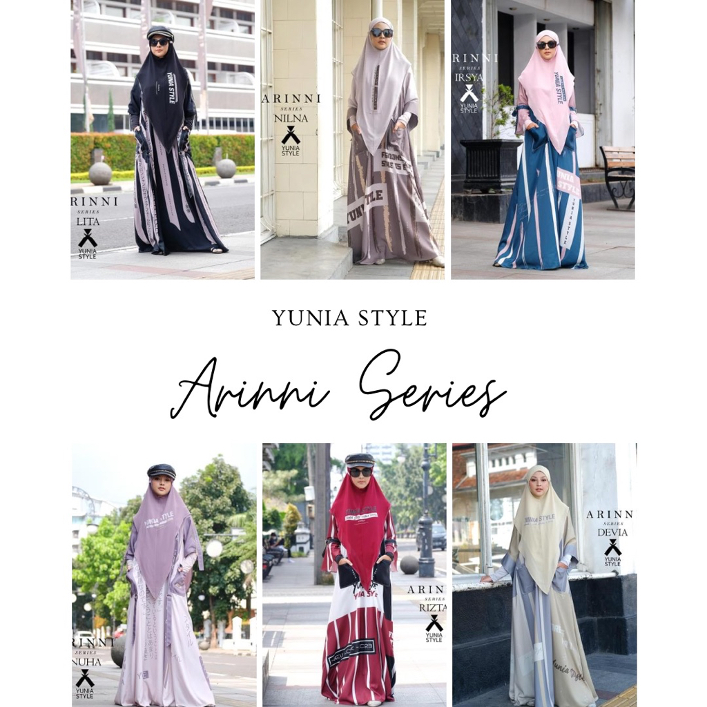 YUNIA SYARI I ARINNI SERIES KHIMAR I BAJU SET SYARI I BAJU MUSLIMAH