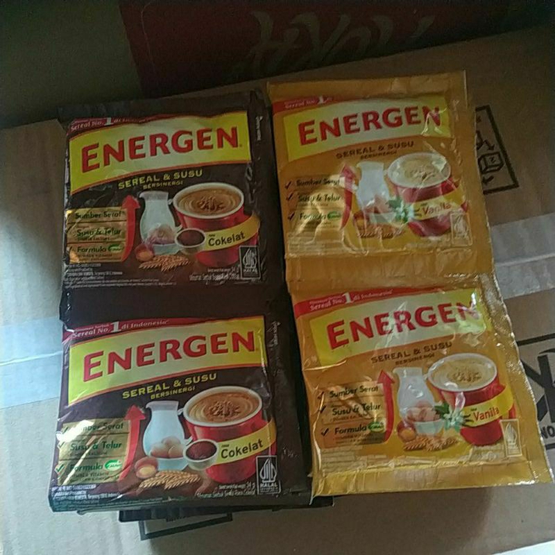 

energen coklat & vanila seral & susu10 x34 grm