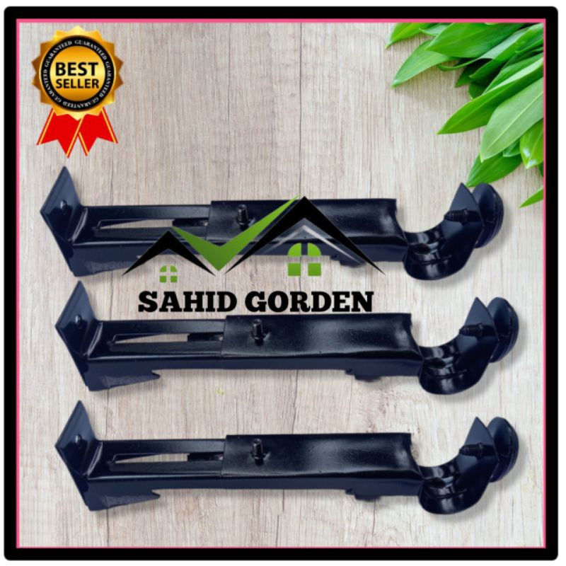 Kaki gorden atau penyangga besi gorden minimalis warna hitam terlaris