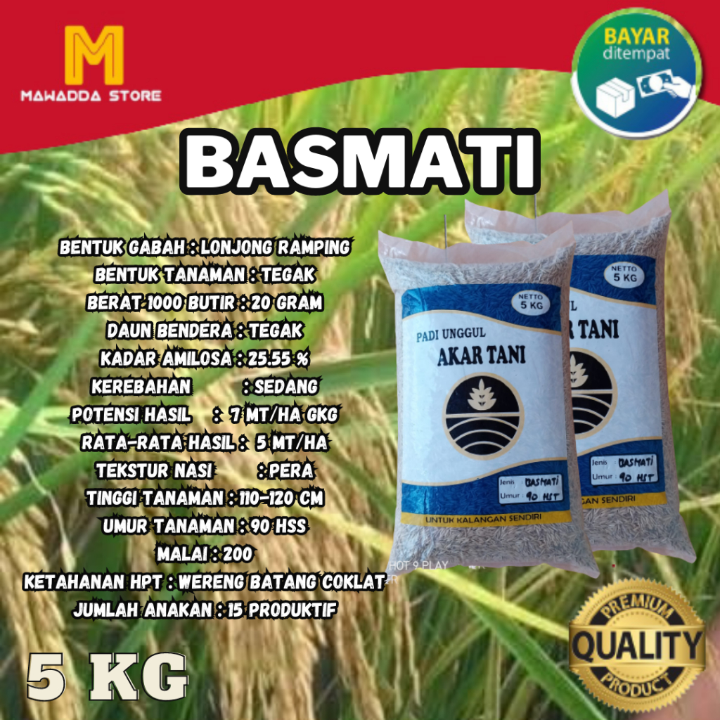 BENIH PADI BASMATI 5KG BASMATI (BAROMA) BENIH PADI UNGGUL