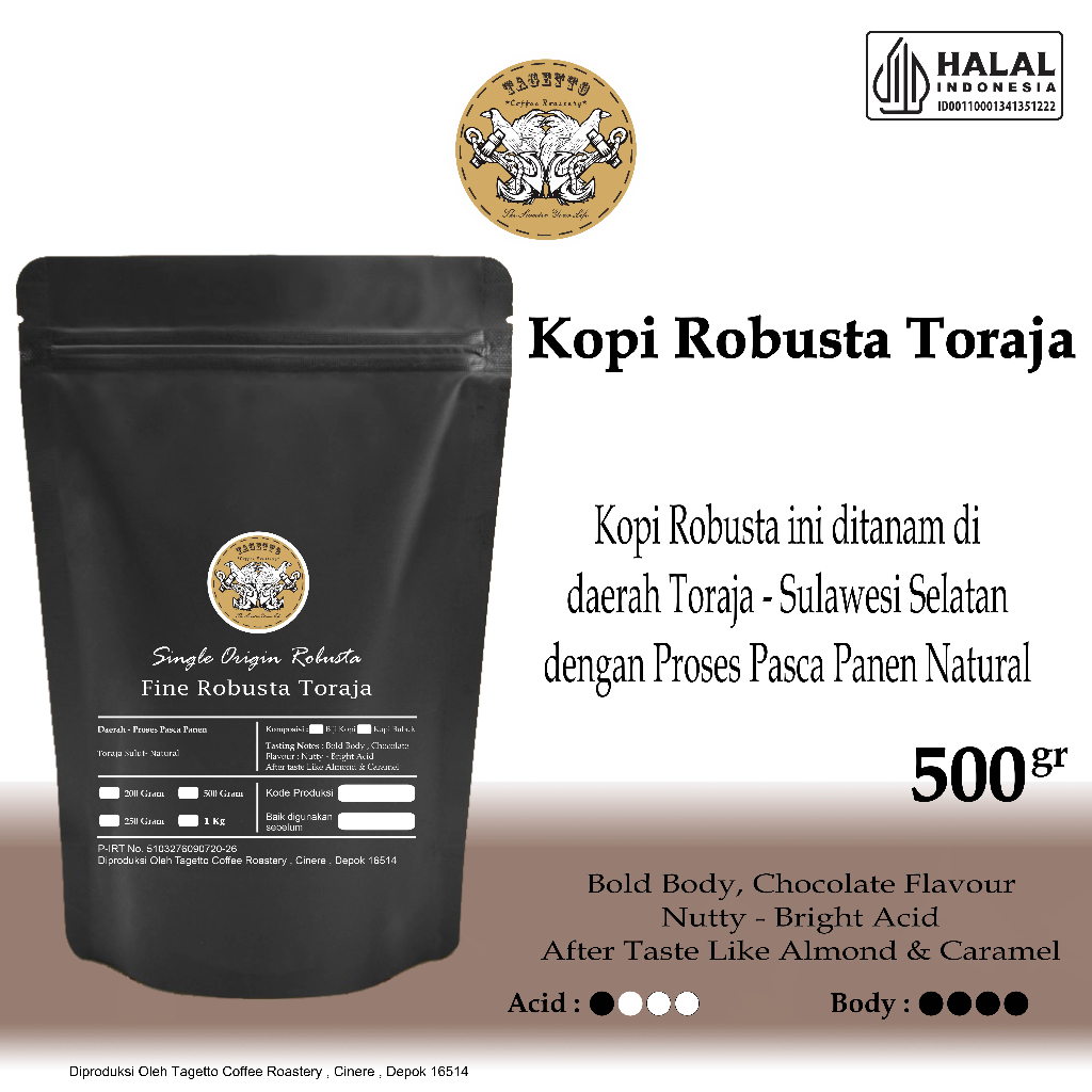 

KOPI FINE ROBUSTA TORAJA 500GR BIJI ATAU BUBUK