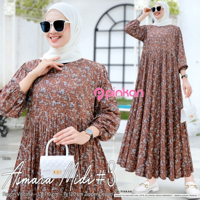 ASMARA MIDI #3 DRESS MURAH MEWAH SIMPEL BUSUI FRIENDLY BY PINKAN