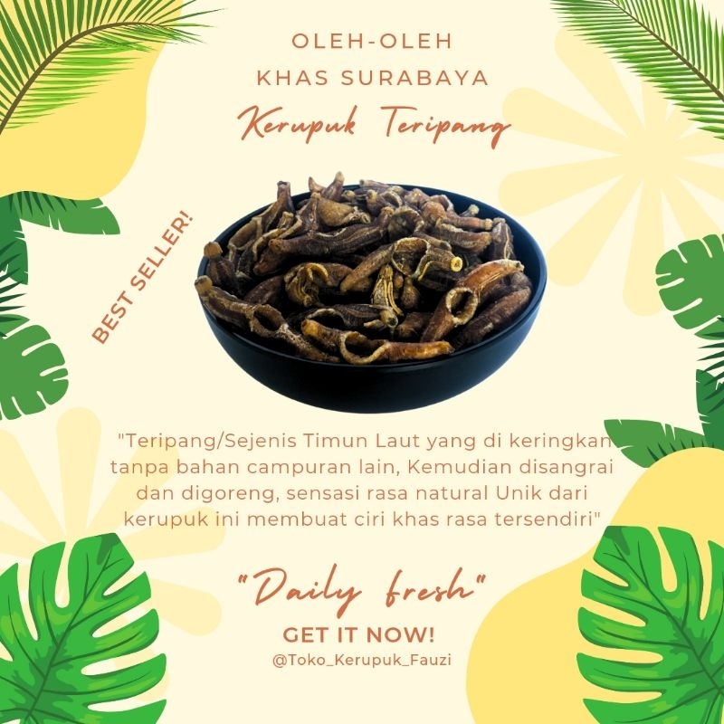 

Kerupuk Teripang 100Gram (Matang)