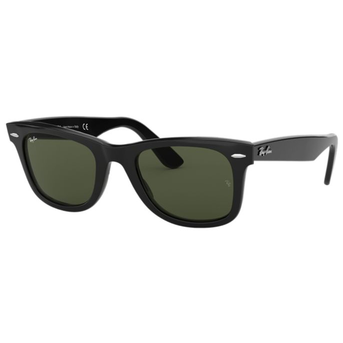 Ray-Ban Sunglass Wayfarer Classic RB 2140F 901 54 Black w/ Green Classic G-15