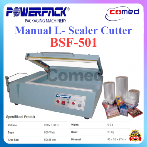 POWERPACK BSF-501 BSF-601 Mesin Sealer berbentuk L / Mesin Pemotong Plastik L Bar Sealer / Manual L-