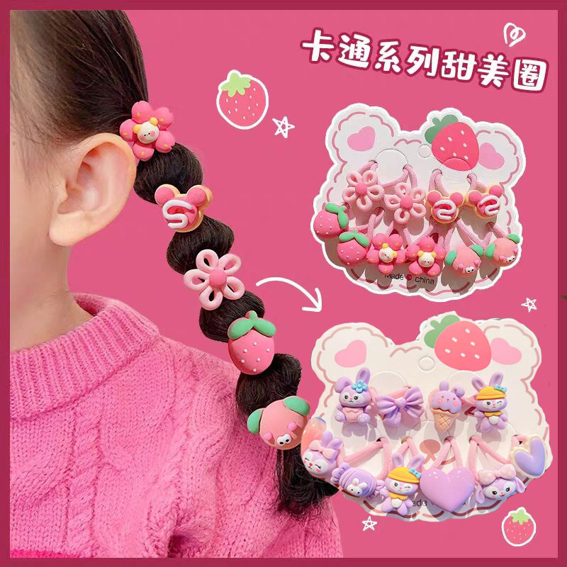 Ikat Rambut Anak Perempuan Motif Lucu Isi 10pc Ikat Rambut Gaya Korea Import