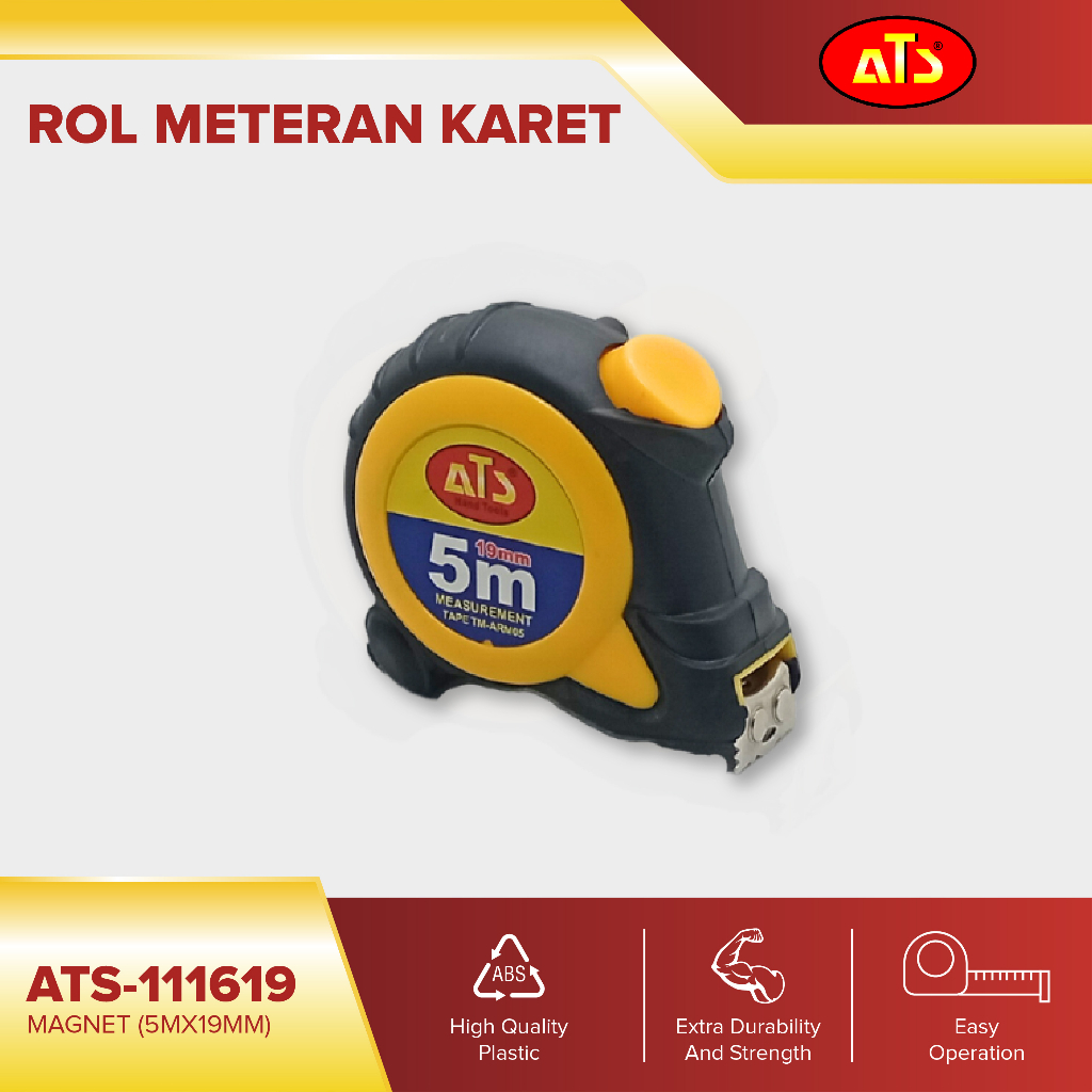 ATS Meteran Karet Roll Magnet 5MX19MM