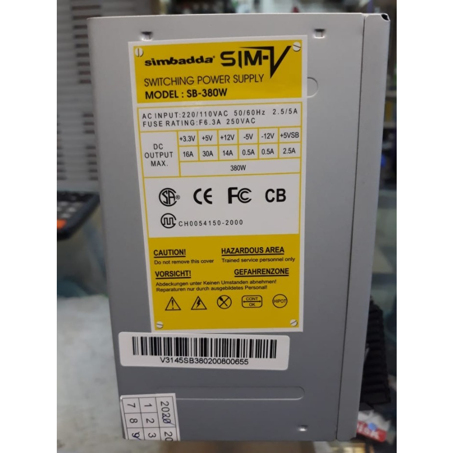 Power Supply 380 Watt Simbadda OEM / PSU 380 Watt