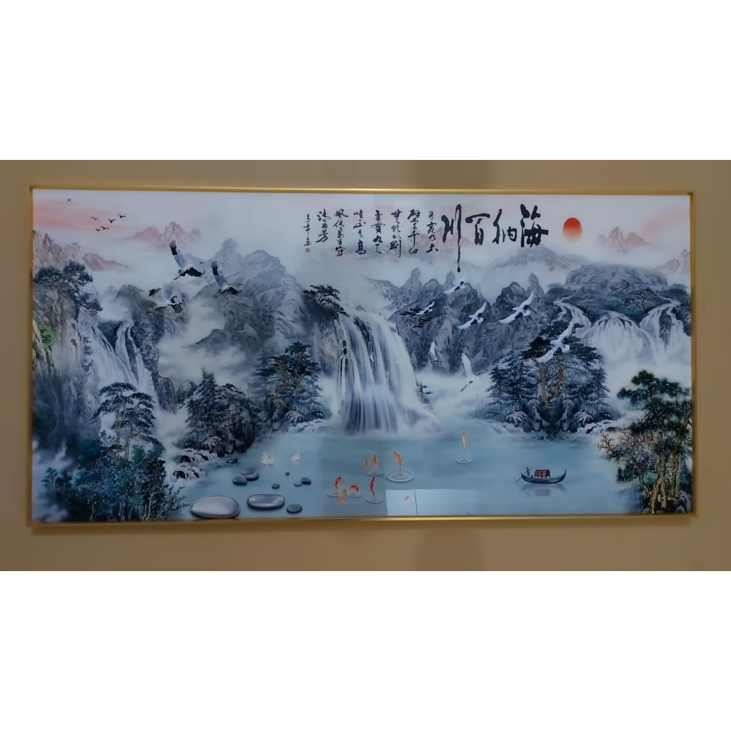 LUKISAN DINDING/DEKORASI DINDING RUANG TAMU/LUKISAN RUMAH/DIY PAINTING FULL/LUKISAN RUMAH MEWAH BERK
