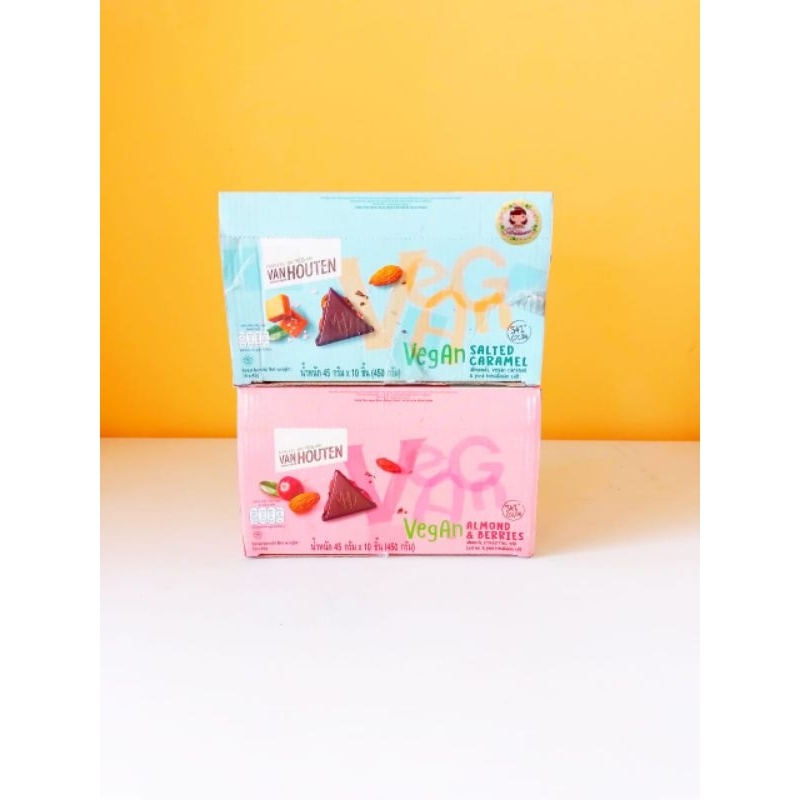.Eceran Coklat Van Houten Vegan almond & berries salted caramel 45 gr ( ds bgr )