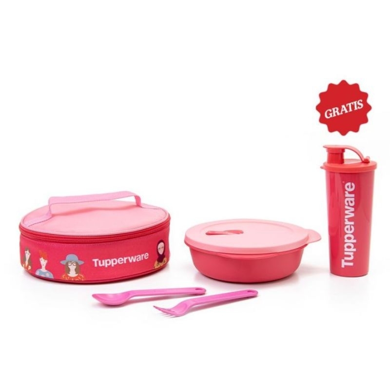 CWL Pink With gift | bekal makan tupperware