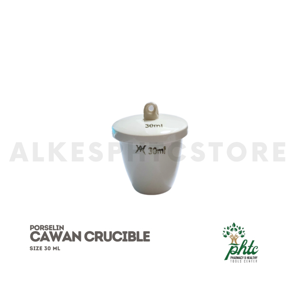 Cawan Crusible 30ml + Tutup l Cawan Krusibel