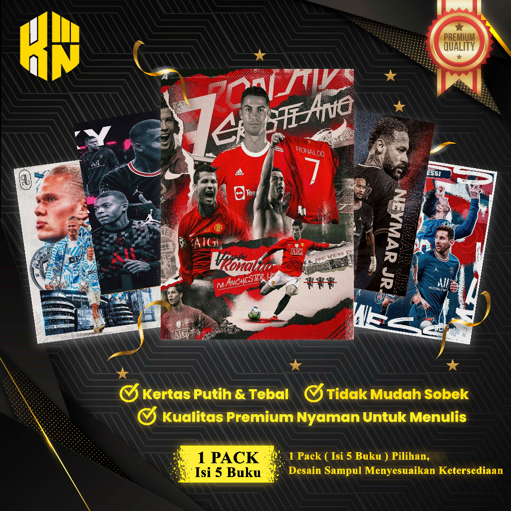 

KEN.IND - Buku Tulis Sekolah Custom Tema SEPAK BOLA ALL STAR Bergaris 38 Lembar 1 Pak Isi 5 Buku/ Buku Tulis Anime/ Buku Aesthetic/ Buku Catatan