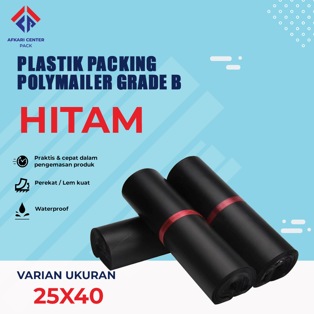 

PLASTIK PACKING POLYMAILER (25X40) HITAM GRADE B ISI 100PCS