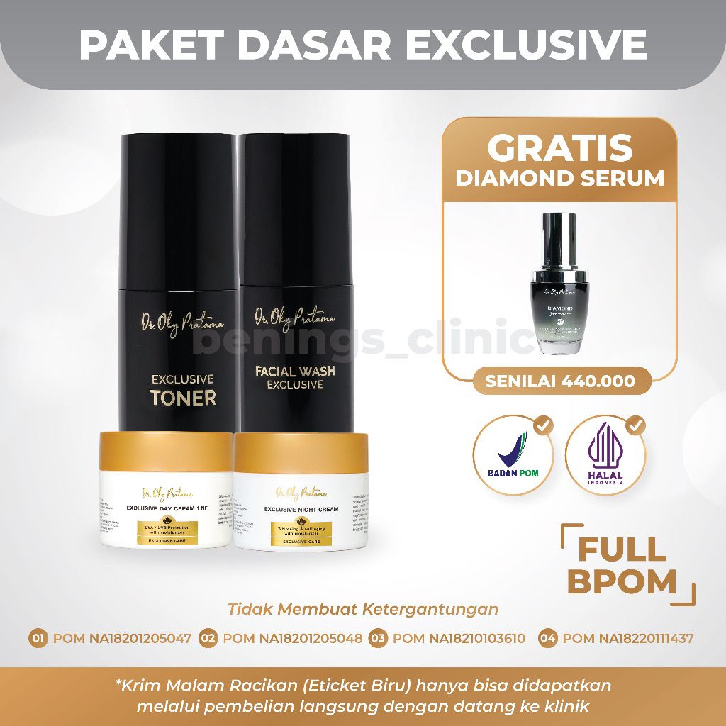 PAKET EXCLUSIVE  BENINGS CLINIC SKINCARE DR OKY PRATAMA - BENING'S CLINIC [ Kemasan HITAM ]