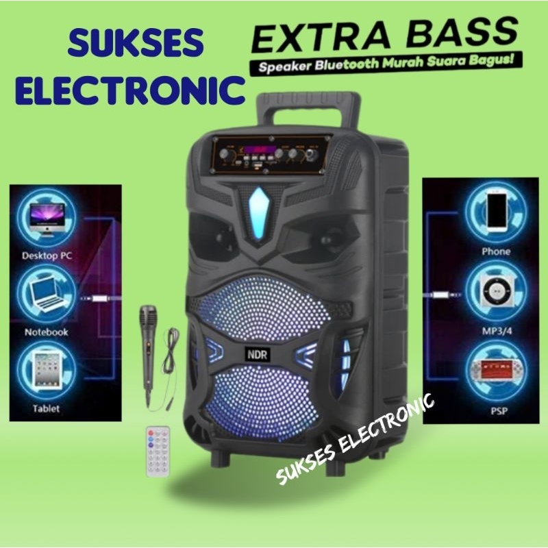 SPEAKER BLUETOOTH NDR 8 INCH SPEAKER PORTABLE WIRELESS SPEAKER