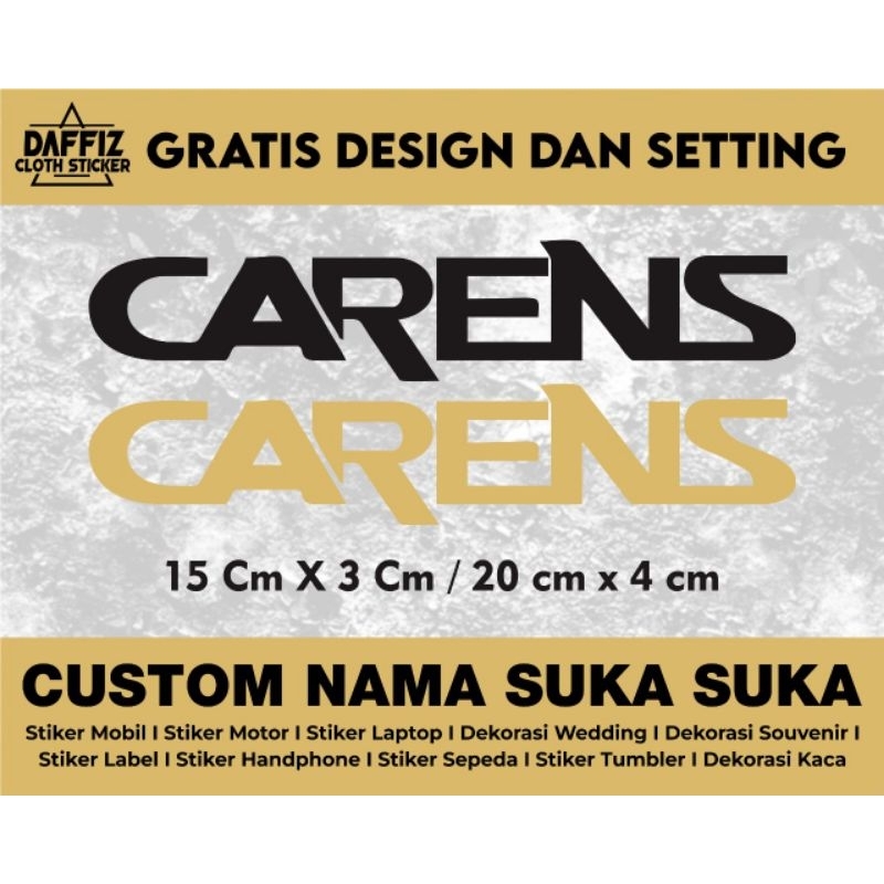 

STIKER CUTTING CARENS FONT