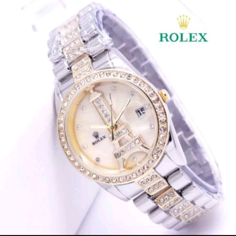 Jam tangan Rolex Paris rantai Diamond