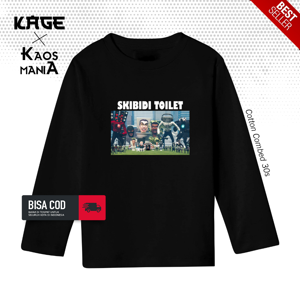 Kaos Atasan SKIBIDI ARMY TOILET Tangan Panjang - Kaos Gamers Keren BERGAYA STORE