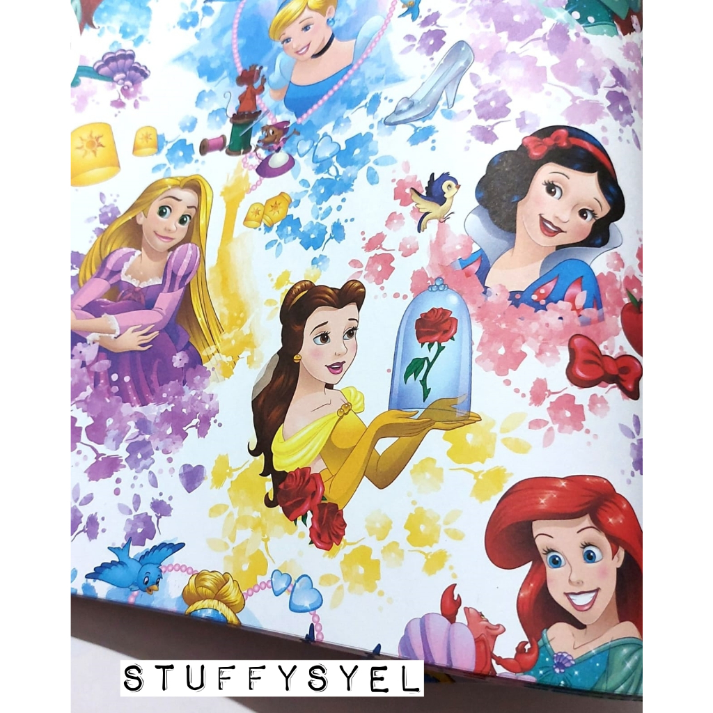 

Princess DISNEY COLOURFUL Rapunzel Snow White Belle Cinderella Kertas Kado Sampul Kado Sansan Wawa Bisa untuk sampul buku
