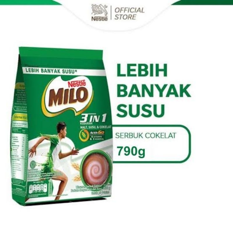 

MILO 3in1 ACTIV-GO Susu Coklat Pouch 790gr