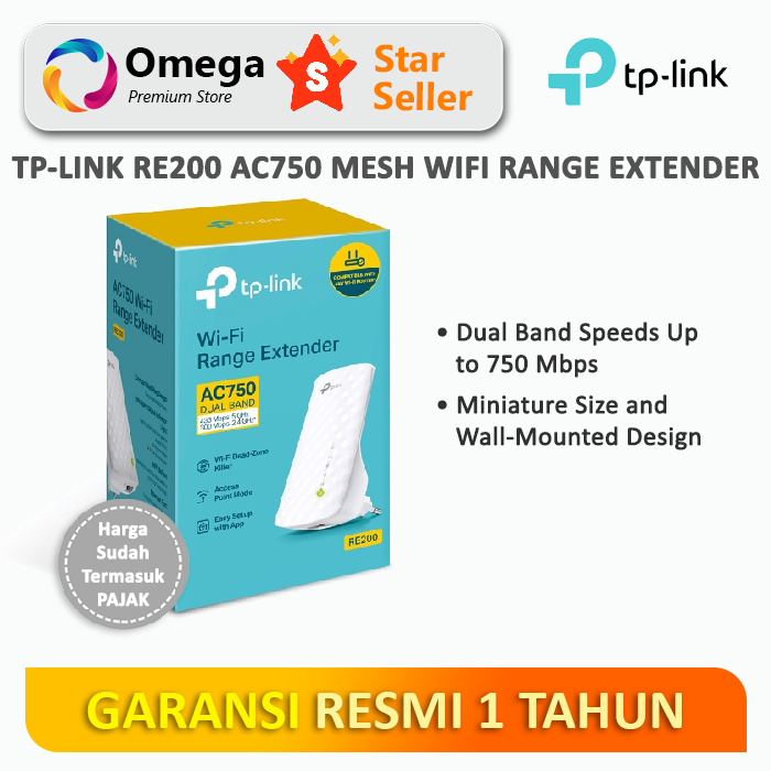 TP-Link RE200 AC750 Mesh Wi-Fi Range Extender