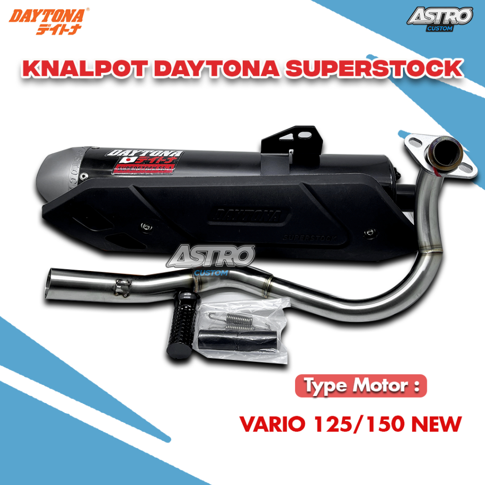 Knalpot Racing Daytona Vario 150 Vario 125 PCX 160 Vario 160 Kenalpot Exhaust SUPERSTOCK