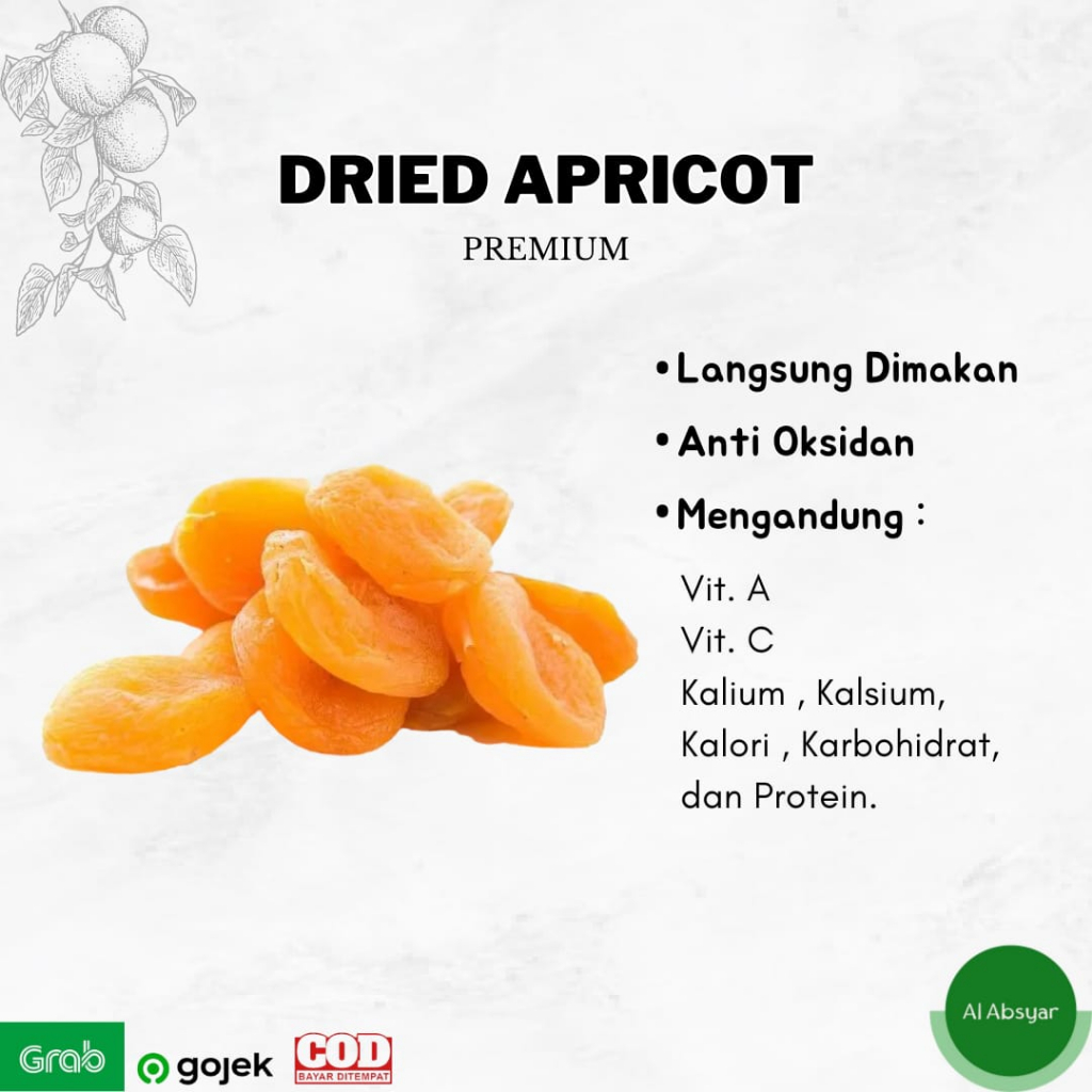 

Buah Aprikot Kering / Dried Apricot Cemilan Sehat USA Premium